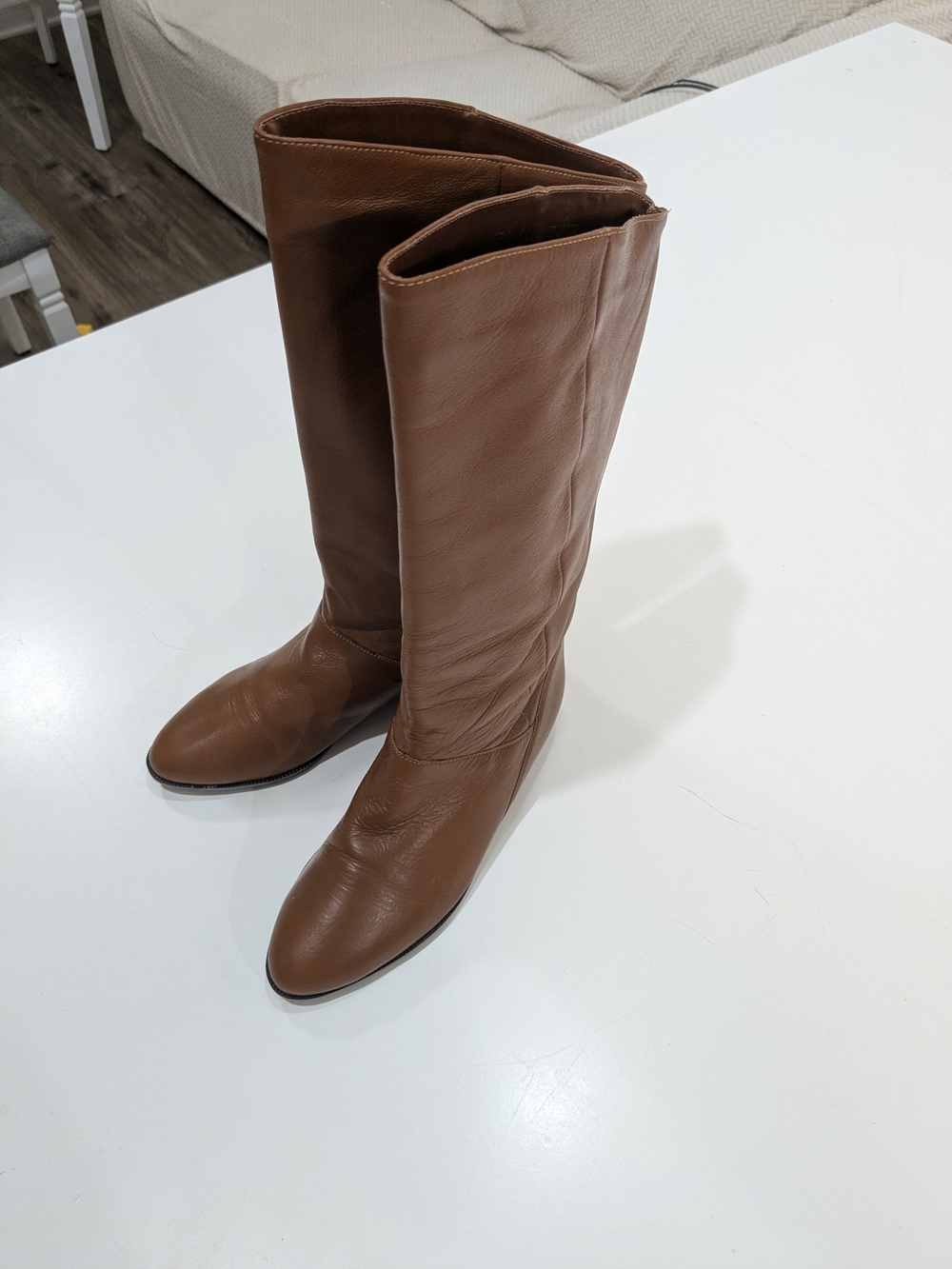 Leather Craft women’s tall boots — Size 7, cognac brown
